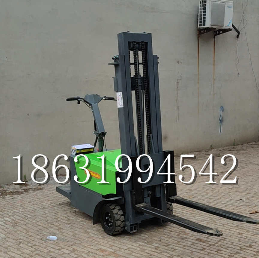 太平区优程全电动叉车插腿式堆高车液压装卸车1.5吨升高小型站驾式铲车